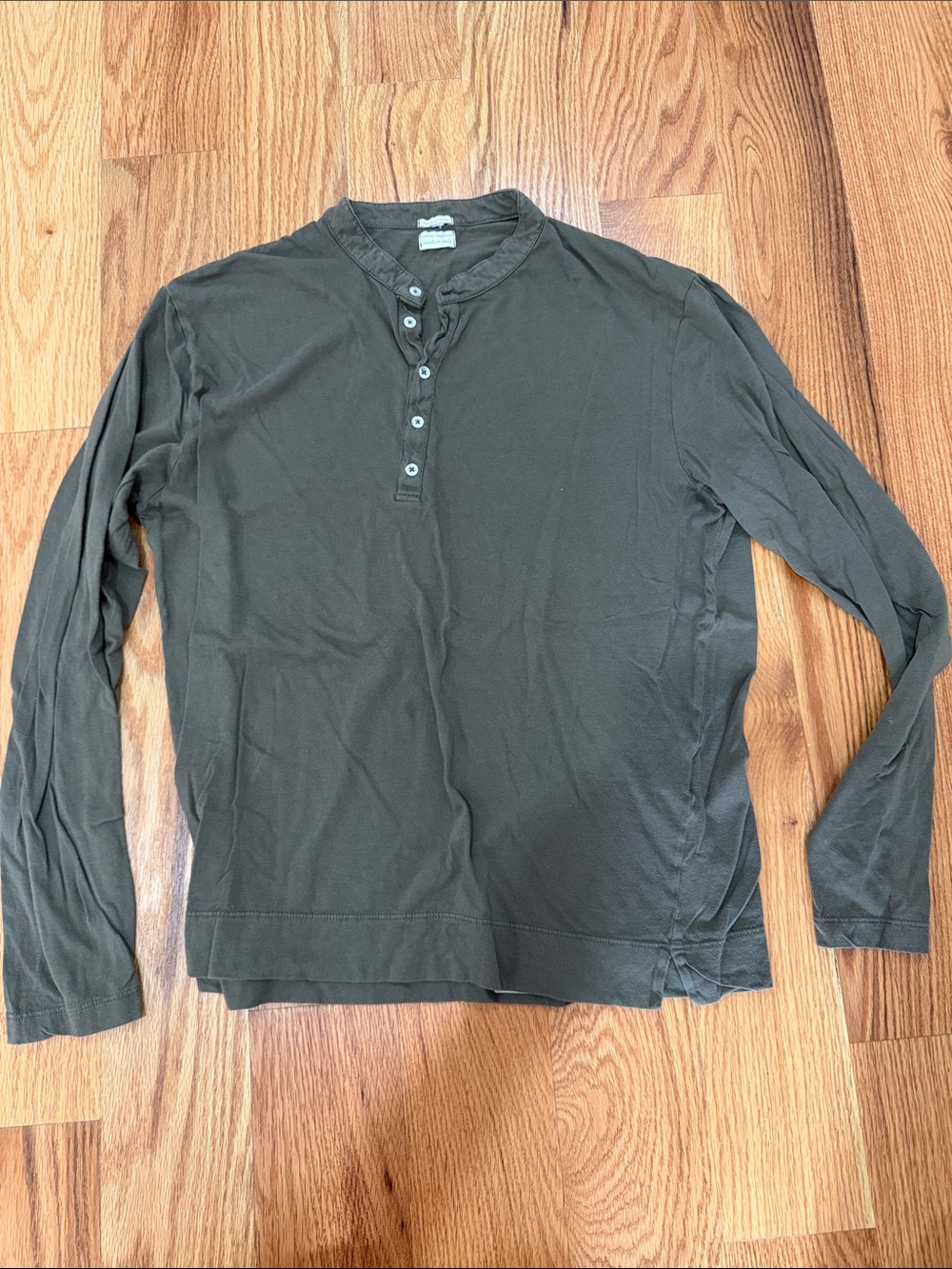 Massimo Alba Men's Olive Green Long-Sleeve Henley Shirt